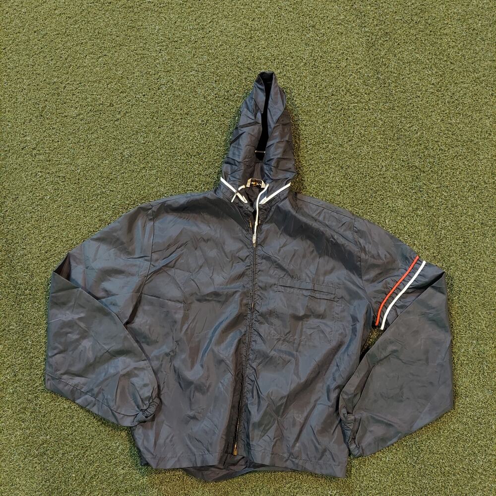 Puritan Sportswear Jacket Mens Medium Windbreaker Hidden Hoodie Made In USA
